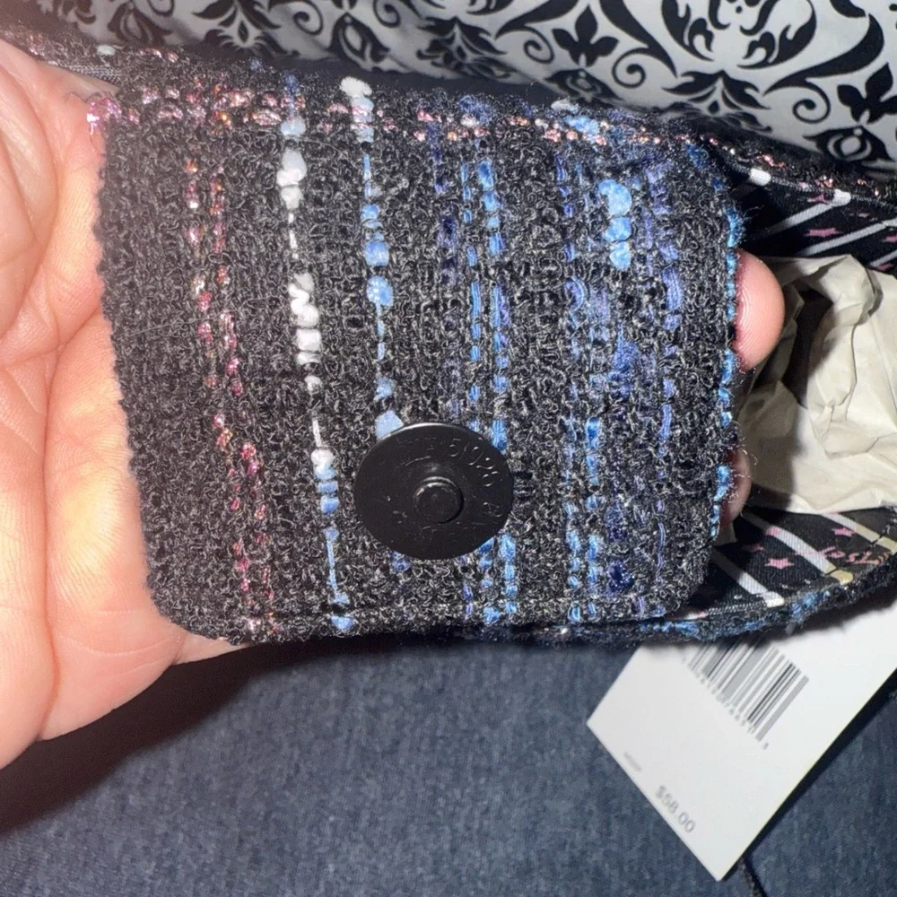 BETSY JOHNSON Luv Crossbody Purse Plaid Heart Shaped Shoulder Bag NWT Tweed Look - Picture 5 of 7